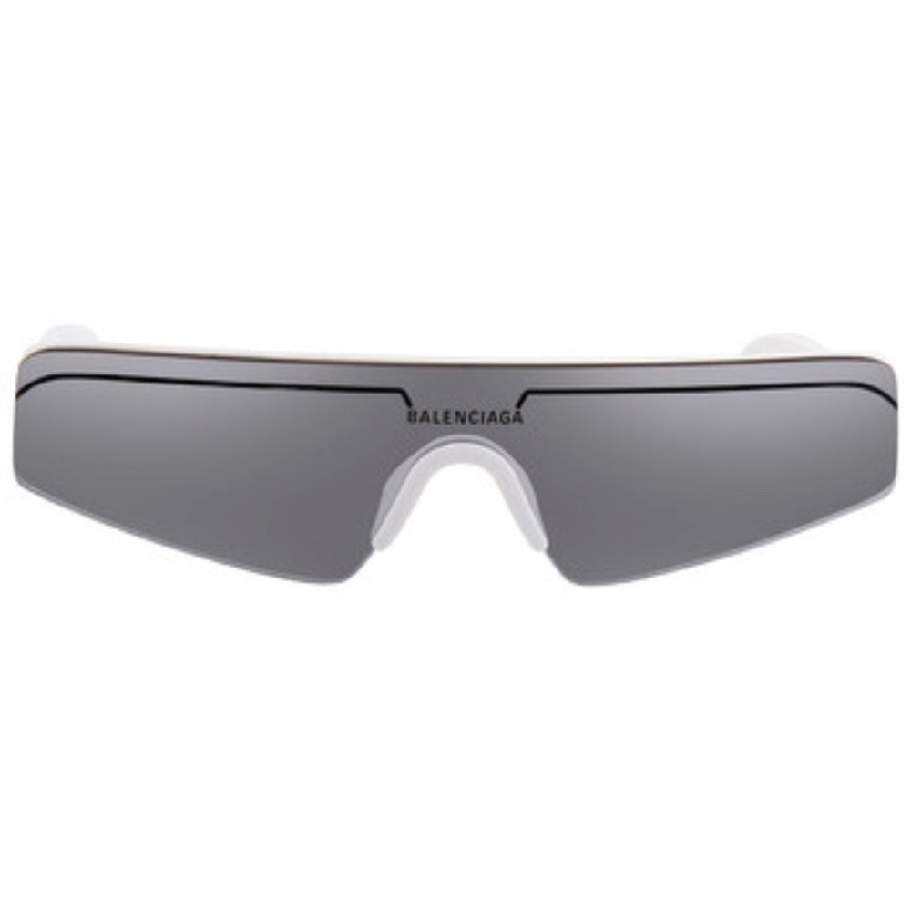 BALENCIAGA  Silver Shield Unisex Sunglasses Item No. BB0003S 002 99